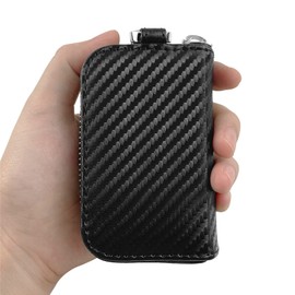 AtfArt 2 Pack Faraday Pouch for Car Keys Fob Protector Leather Signal Lsolating Bag Anti-Theft Protection Pouch Anti-Hacking Signal Suppression Bag Car Faraday Case for Car Keys (2pcs - Carbon Fiber)