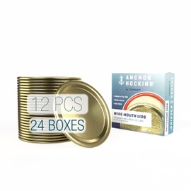 Tecnocap - 12 Wide Mouth Lids – Canning Lids for Mason Jars – Tight Seal & Leak Proof – 12 Pcs per box, 24 boxes per package.