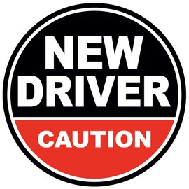 GEEKBEAR New Driver Magnet for Car – Student Driver Magnet for Car – New Driver Bumper Safety Sign – Rookie Novice Driver Magnet and Decals – Be Patient Vehicle Sticker (1 Pack) (Black/Red)