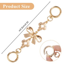 Bag Extender Chains, Bow Pattern Purse Strap Extenders, Gold Wallet Extender Chain, Purse Extender-Chain Replacement, 6.5Inch Metal Chain for Handbags and Wallets