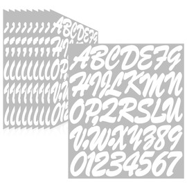 Llewyn 390 Pieces 10 Sheets Letter Stickers,Self Adhesive Waterproof Vinyl Mailbox Numbers Stickers,Alphabet Decals for DIY,Bulletin Board,Window,Door,Sign,Bike,Car,Laptop,Scrapbook(White, 2 Inch)