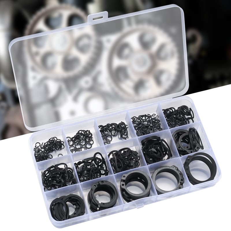 350 Pcs Circlips Set, E-Clips Snap Rings, External Retaining Ring
