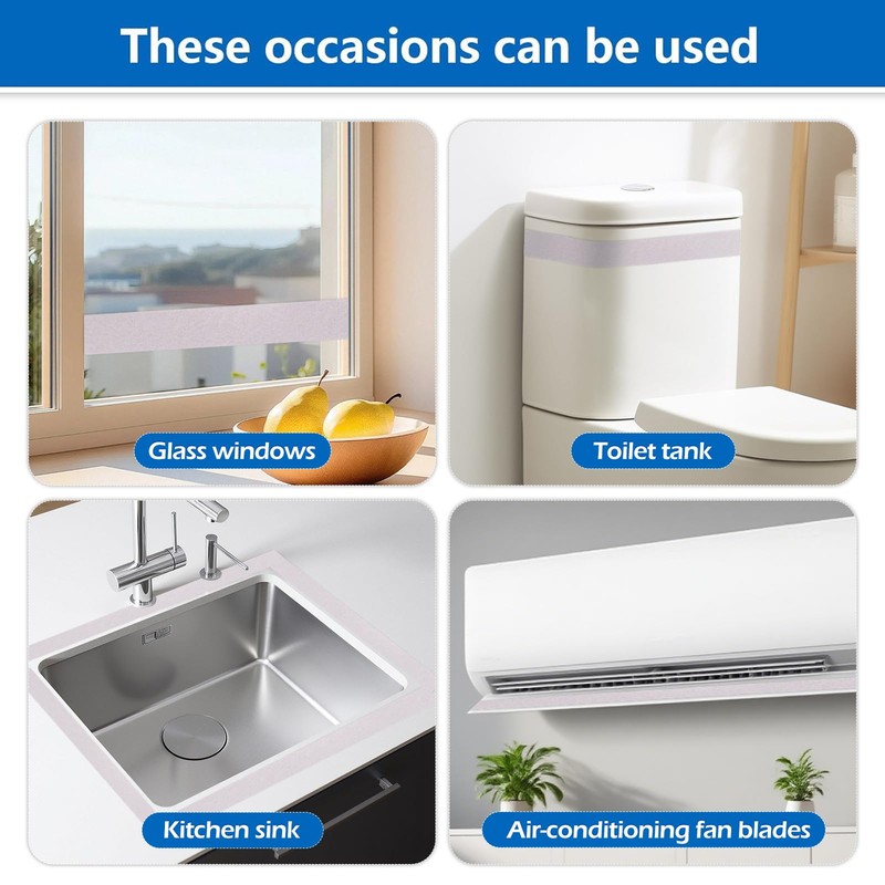 13FT Window Condensation Absorber Strip, Self-Adhesive Weather Stripping, Reusable Condensation
