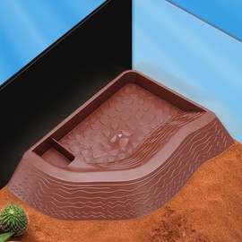 Turtle Bowl - Reptile Pool Dish | Gentle Ramp Non-Slip Tortoise Food Bowl for Bathing, Enclosure, Habitat, Terrarium, Soaking