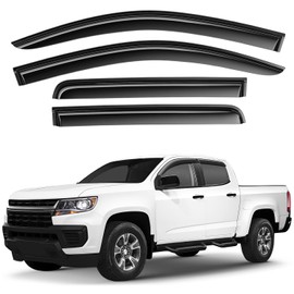 Window Deflectors Smoke Tinted Tape-On Side Window Vent Visor Deflectors Rain Guards Compatible with Colorado/Canyon 2015-2022 Crew Cab - 4pcs. GW0707