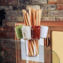 AIOS DIPA Unbreakable Dippers & Dip Set – Perfect for Breadsticks, Celery etc. and Dips – Dishwasher Safe Polycarbonate Snack & Condiment Holder