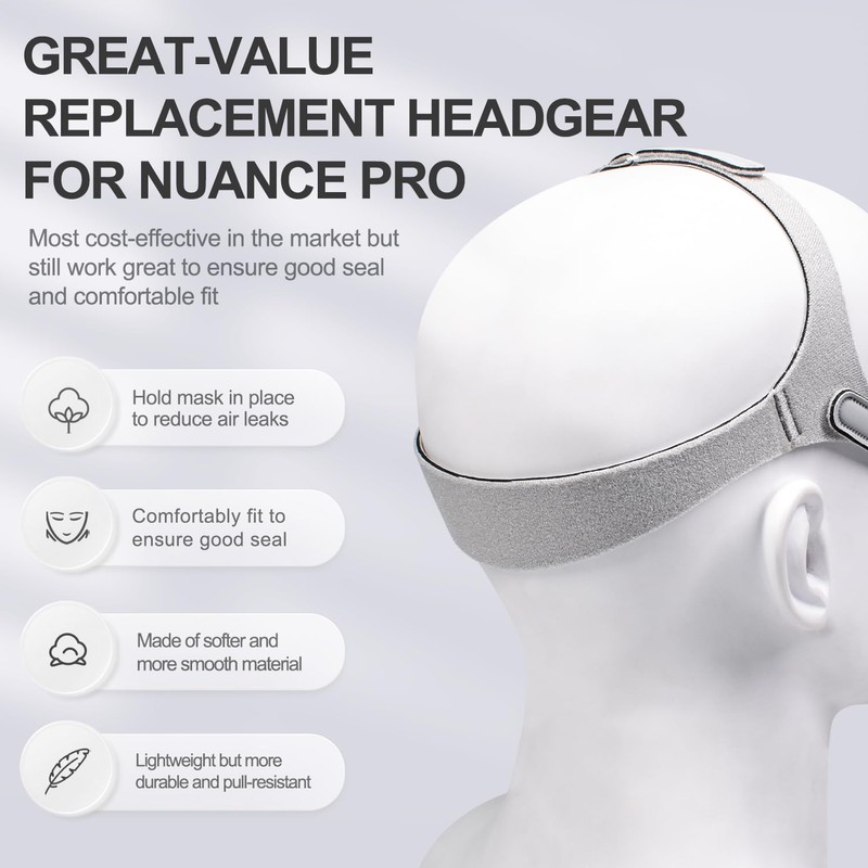 2 Packs Replacement Headgear for Nuance Pro - Headgear Straps