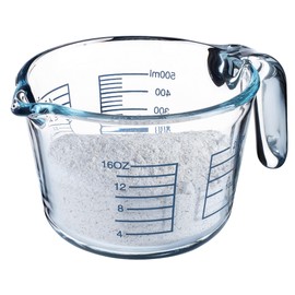 KADAX Glass Measuring Jug, Glass Jug with Ergonomic Handle, Durable Measuring Jar for Liquid and Powdery Products, Measuring Jug for Baking and Cooking (0.5 Litres)