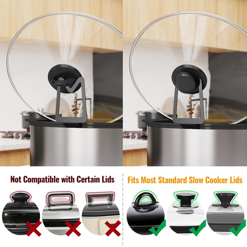 NiHome Slow Cooker Lid Holder for Hands-Free Cooking, Fits Various