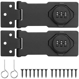 MINSHUXI Security Hasp Lockable 3-Digit Combination Lock Hasp Security Hasp Lock Cabinet Lock for Small Doors Cupboards Barn Door Bathroom Outdoor Garage Garden