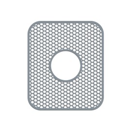 Bestjing Silicone Sink Mat, 13.58''x 11.6'' Sink Protectors for Kitchen Sink with Center Drain, Folding Non-Slip Heat Resistant Sink Mat Grid for Bottom of Stainless Steel Porcelain Sink (Center Hole)