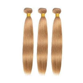 Color 27 Bundles Honey Blonde Bundles Human Hair Blonde Straight Bundles Human Hair 22 24 26 inch Double Weft Weave Extensions Hair Soft And Healthy Honey Blonde Bundles Human Hair