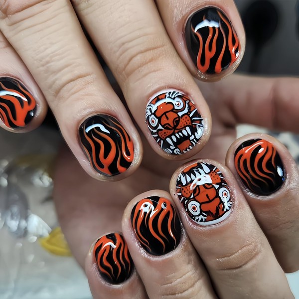 Press on Nails Square Short Length Glossy Full Cover Acrylic
