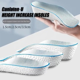 Canlaten·U Height Increase Insole - Orthopedic Shoes High Pads 2PCS Height Increase Insoles for Men Women Arch Support Shoe Lifts Shock Absorption Heel Lift Insole (White, 1in/2.5cm)