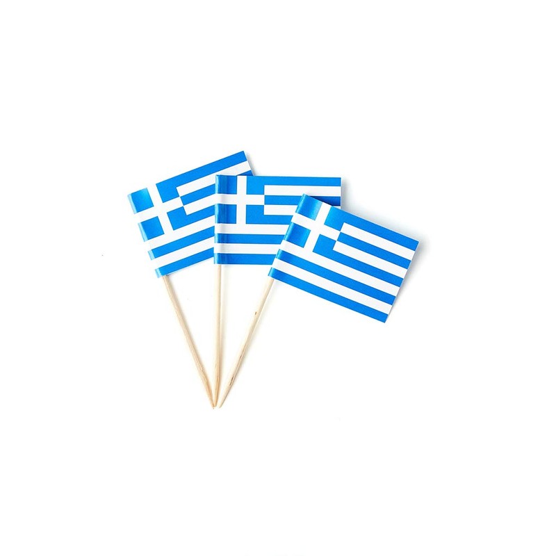 Greece Flag Greek Small Toothpick Mini Stick Flags Decorations (100