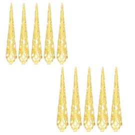 Fingernail Tip Claws, 10 Pieces Metal False Nails Old Queen Nails Nail Tip Claws Rings Cosplay Nail Fingertips False for Cosplay Drama Dance Show (Golden)