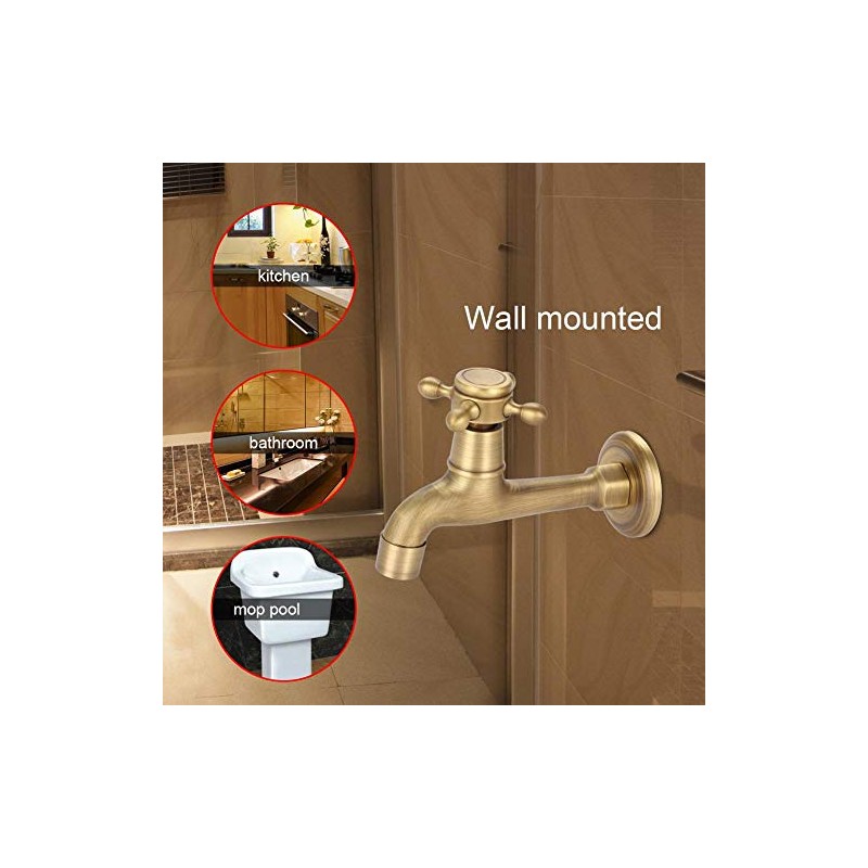 Water Faucet Long Faucet Antique Brass Single Cold Water Tap