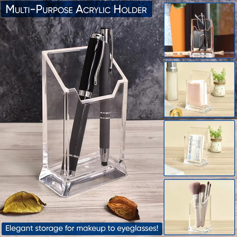 Home-X Acrylic Pen Holder – Multipurpose Clear Acrylic Makeup Brush