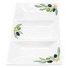 Handmade Italian Ceramic Rectangular Dish in Olive Design, Dreigeteilter/Approx. 31