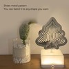 3D Metal Sheet Night Light Rotation Rechargeable Decoration 3D Night