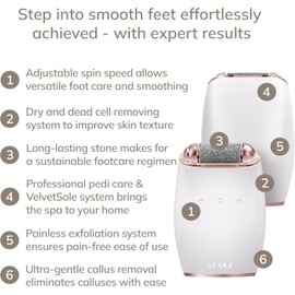 GESKE Electric Pumice Foot Smoothing Roller 7 in 1 Archivo y Exfoliador Eléctrico para Pies Piedra Pómez de Larga Duración Para Pies Suaves Eliminación Avanzada de Callosidades