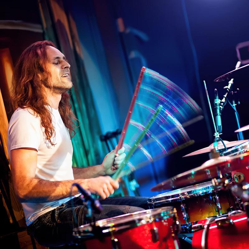 Rechargeable LED Light Up Drum Sticks 15 Color Changing Drumsticks