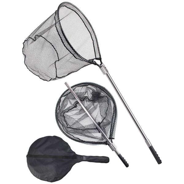 Avlcoaky Rubber Fishing Net Large Fishing Landing Net for Saltwater