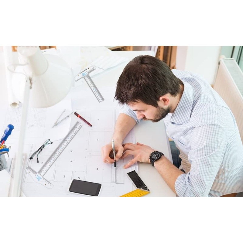 Briartw 1 Piece Acrylic T-Square Ruler T Square Plastic T-Ruler