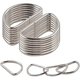 10pcs/Pack 1-1/2 inch Metal D Ring Semi-Circular Non Welded Nickel Plated for Hardware Bags Ring Hand DIY Accessories(Nickel, Webbing Size 38mm)