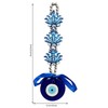 Purpledip Ceramic Evil Eye Wall Car Hanging With Lotus Ganesha: