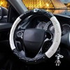 coofig Lenkradbezug Glitzer Universal Lenkradhülle Leder Universal 38cm/15 Inch Strass