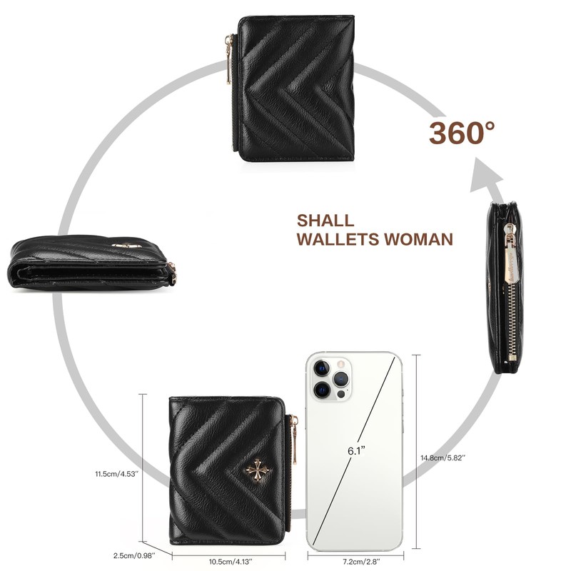 GOIACII Women's Small Mini Short Wallet Leather RFID Blocking Wallet
