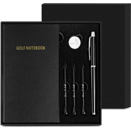 KOFULL Golf Scorecard Holder, Golf Scorecard Book, Golf Scorecard Book Set with Golf Pen, Golf Ball Marker and Golf Tees, Golf Gifts for Men