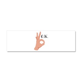CafePress OK Hand Sign Car Magnet 10 X 3 10" x 3", Bumper Magnet