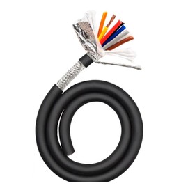 LD-Teemm TRVVP Flexible Shielded Cable, Drag Chain Cable, Multi-Core Control Cable, Pure Copper Conductor, Black Insulation, 16.4ft(5m),12 cores(AS12*0.3mm²)