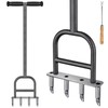 Dolibest Lawn Coring Aerator, Stainless Steel 4 Corer Plug Aerator