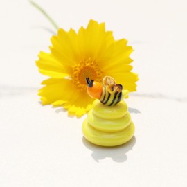 Crrezhai Mini Crystal Bee Glass Insect: Table Garden Art Collectible Figurines Decor Crystal House Statue Ornament Sculpture Gift