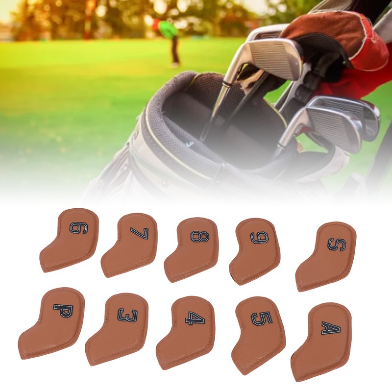 10PCS Golf Head Protective Covers Waterproof PU Material Golf Putter