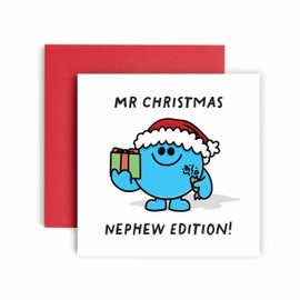 Huxters Nephew Christmas card for Him Men - Funny Nephew Edition Card from Auntie Uncle (Nephew)