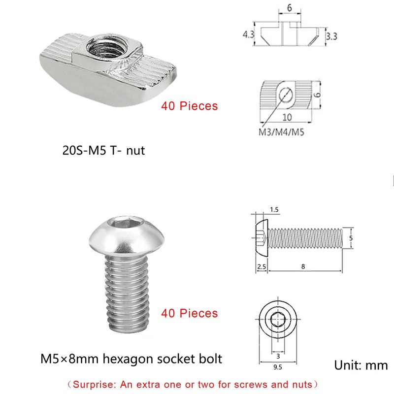 10Sets T Brackets, T Shape Connector 2020 Aluminum Extrusion Connector