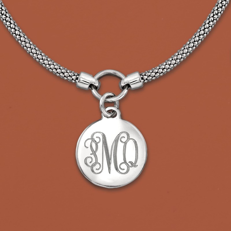 Ross-Simons Monogram - Sterling Silver Disc Necklace. 18 inches
