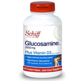 Schiff Glucosamine 2000mg with Vitamin D3 and Hyaluronic Acid, 150 Tablets - Joint Supplement