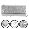 OATIPHO Women Evening Clutch Bag Sequins Pu Material Elegant Silver