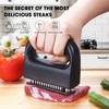 Moguxb Fleischzartmacher Fleischklopfer mit 48 Edelstahl Nadeln Schwarz Meat Tenderizer