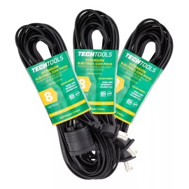 CNX Paquete De 3 Extensiones Eléctricas Con Portalámpara 8metros