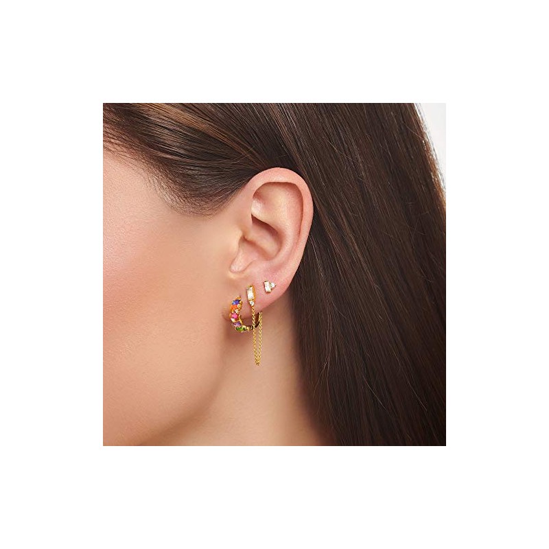 Thomas Sabo 32017893 Women's Stud Earrings 925 Silver Coloured Stone,