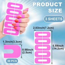 Hzopcw 30pcs Nail Polish Protectors, U-Shape Gel Cuticle Guards, Self-Adhesive Fingernails Stickers for Nail Art Manicure Painting- Purple
