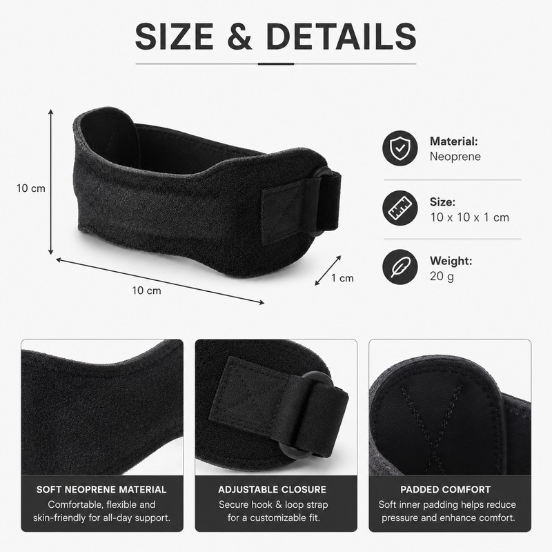 Patella Knee Strap for Sports Support – Adjustable Neoprene Compression