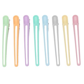 8pcs Hair Firm Clips Long Colorful Acrylic Plastic Duckbill Hair Clips for Hair Styling Sectioning