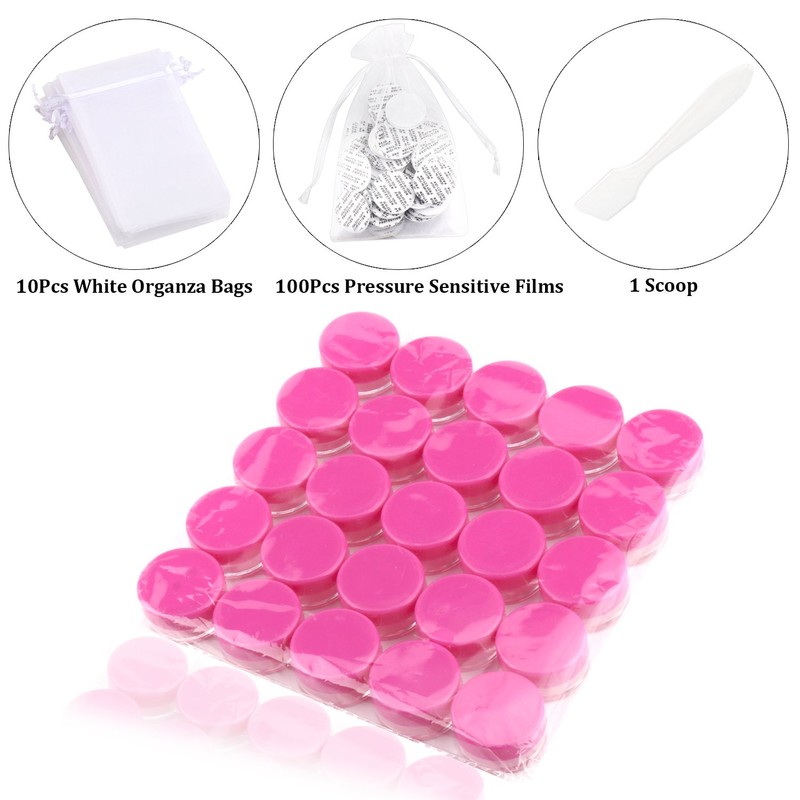 SumDirect 100Pcs 5Gram Empty Clear Plastic Cosmetic Containers Sample Packing